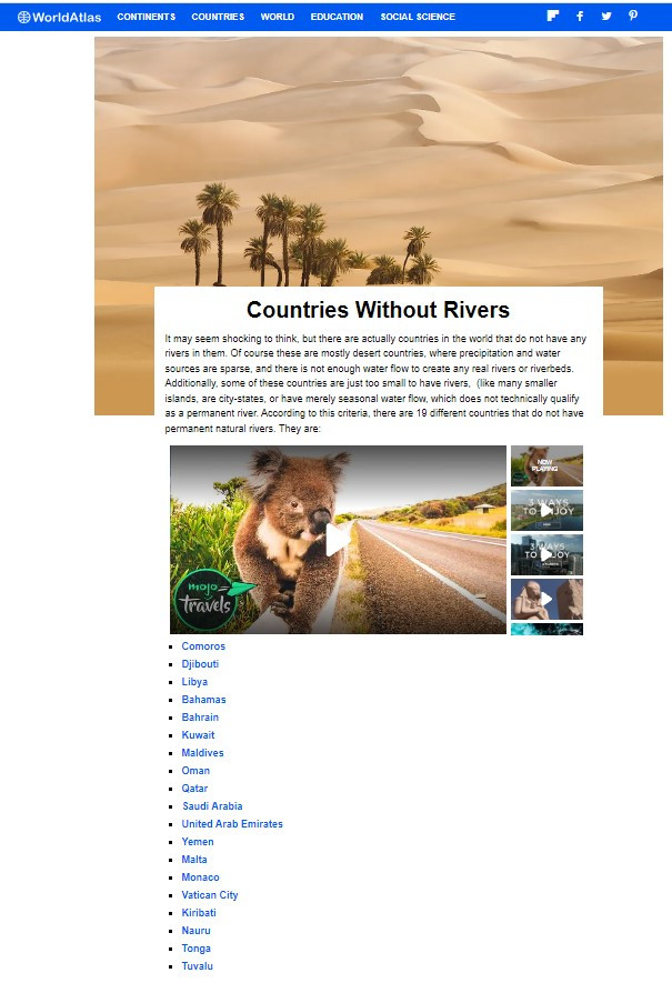 Countries Without River 